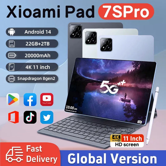 Original Global Edition 2025 New TabletPC Pad 7S Pro snapdragon  22GB+2TB 5G TabletDual SlM WlFl tablet  8gen2Android 14 HD 4K - Dragonbeast