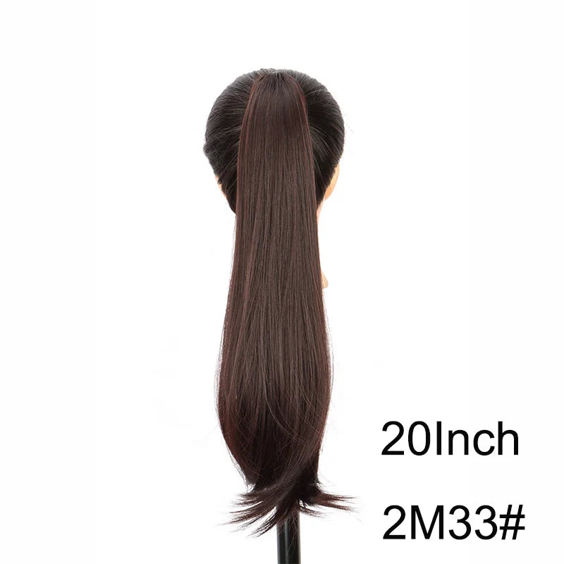 WIGSIN 16Inch/20Inch Synthetic Wig Female Slightly Curver Ponytail Hair Extension Claw Clip in Ponytail Hairpice for Women - Dragonbeast