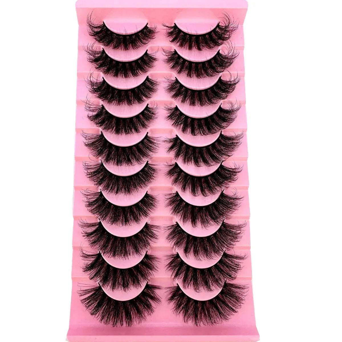 NEW 10 Pairs Cat Eye Lashes Fluffy Faux Mink Lashes 8D Wispy Lashes Pack Dramatic Long Thick Volume Eyelashes False Eyelas - Dragonbeast