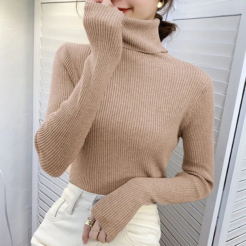 Heliar Women Fall Turtleneck Sweater Knitted Soft Pullovers Cashmere Jumpers Basic Soft Sweaters For Women 2024 Autumn Winter - Dragonbeast