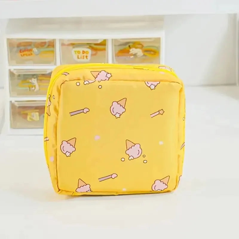 Women Sanitary Napkin Tampon Storage Bag Portable Waterproof Organizer Pouch Cartoon Pattern Sanitary Napkin Bag - Dragonbeast