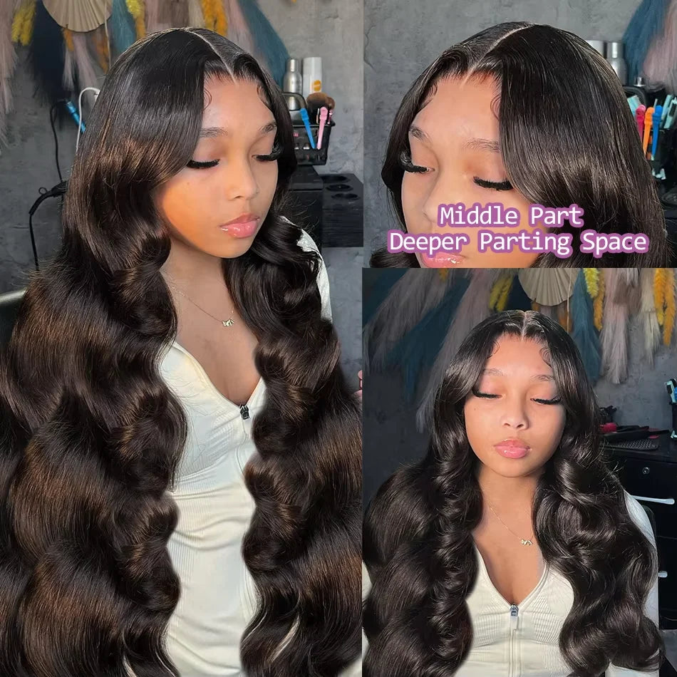 Body Wave 30 Inch 13X4 HD Lace Front 100% Raw Natural Black Wig PrePlucked 13x6 Lace Frontal Brazilian Human Hair Wigs For Women