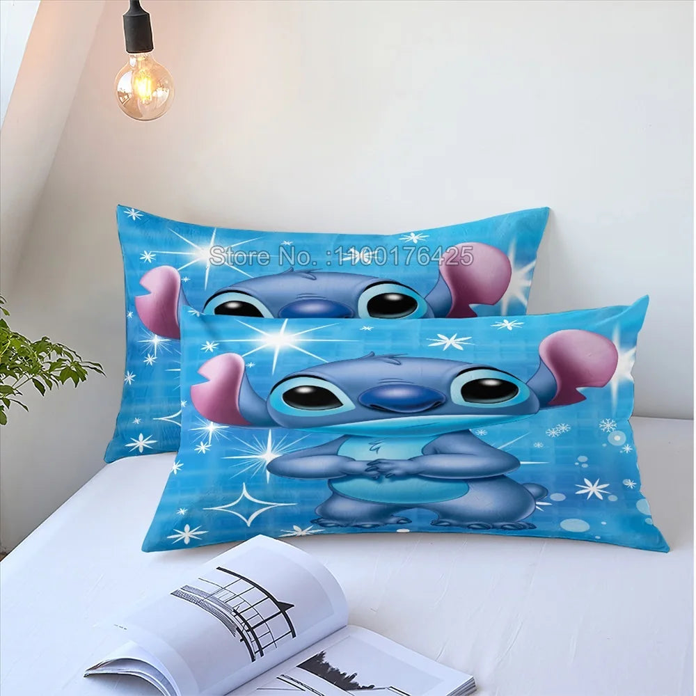 Hot Lilo Stitch Bedding Set Boys Girls Decorate Bedroom Twin Full Queen King Size Duvet Cover Pillowcases for Kids Gifts - Dragonbeast