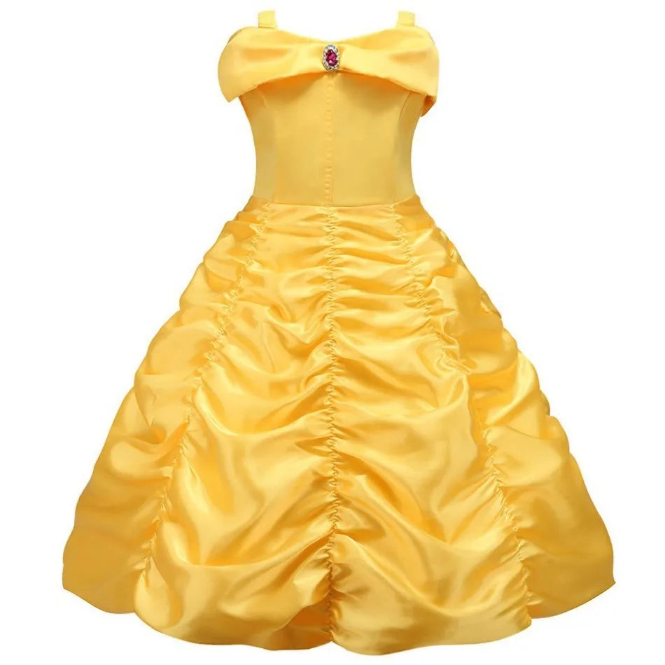 Kids Belle Costume Girl Halloween Princess Cosplay Party Dress Children Rapunzel Cinderella Anna Elsa Encanto Birthday Clothes - Dragonbeast