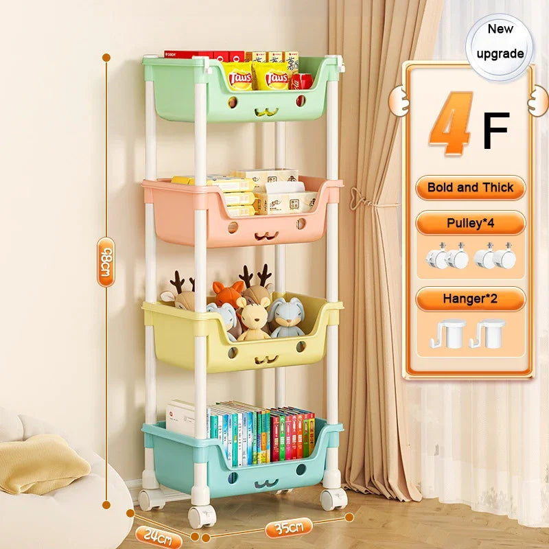 Toy Storage Trolley Bookshelf Snack Rack For Children Storage Organizer Bathroom Accessories Closet Organizer Kitchen Storage - Dragonbeast