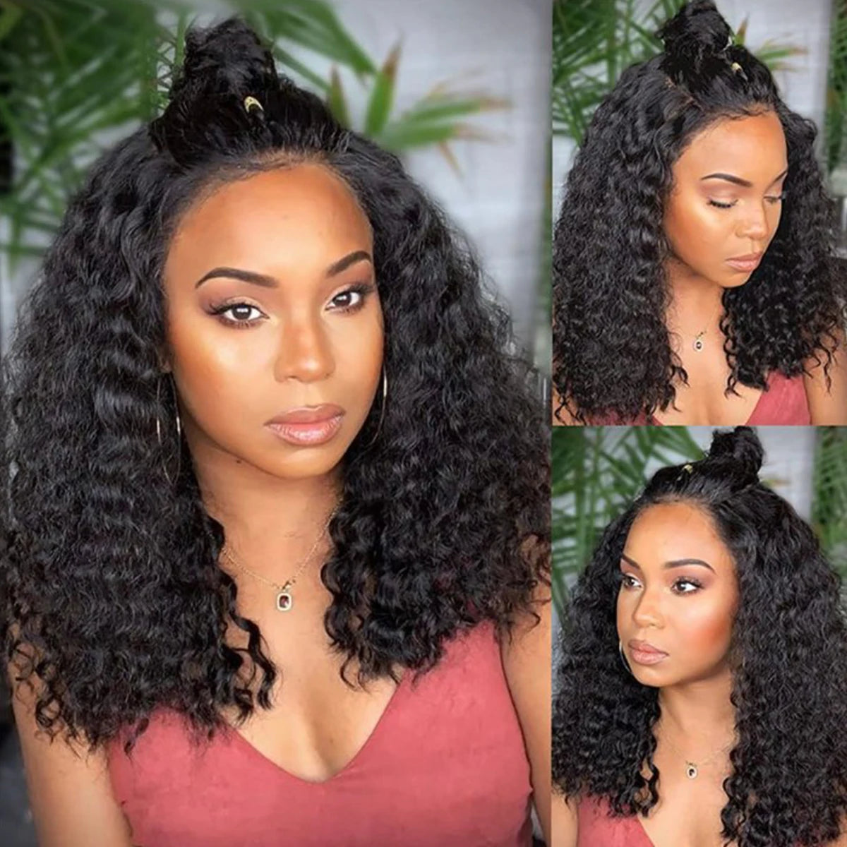 Deep Wave 180% Density Pre-Plucked Side Part Short Bob 13*4 Lace Frontal Brazilian Virgin Human Hair Wigs For Black Woman - Dragonbeast