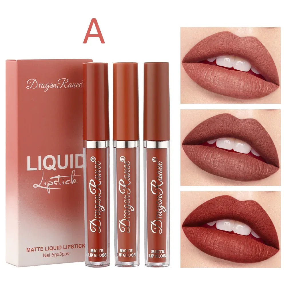 Korean Lipsticks Set Make Up For Women Beauty Cosmetics Matte Lipsticks Waterproof Long lasting The Best Liquid Lip Tint Stain - Dragonbeast