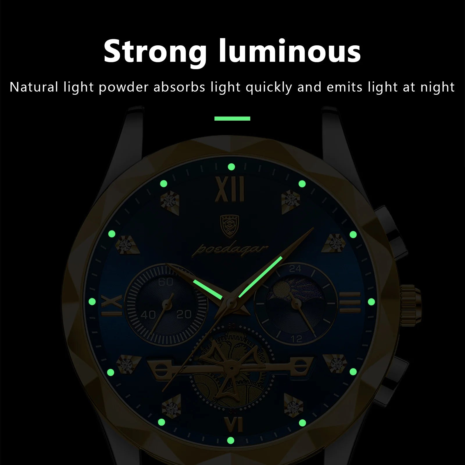 POEDAGAR Luxury Man Wristwatch Waterproof Luminous Chronograph Watch for Men Stainless Steel Men's Quartz Watches reloj hombre - Dragonbeast