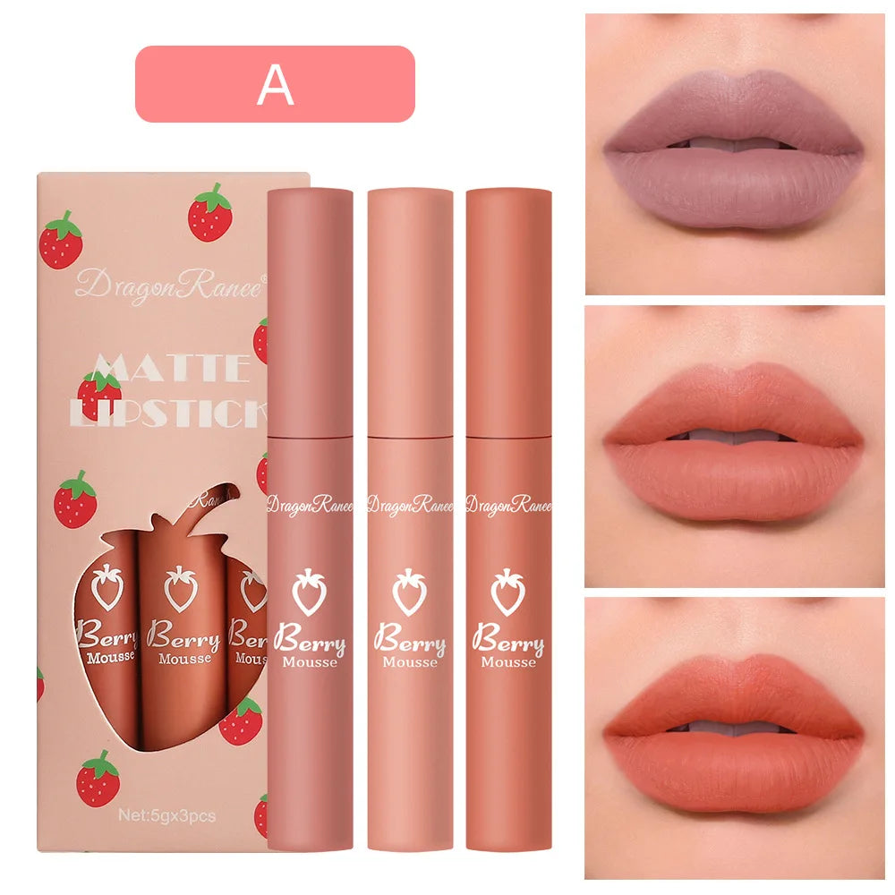 Korean Lipsticks Set Make Up For Women Beauty Cosmetics Matte Lipsticks Waterproof Long lasting The Best Liquid Lip Tint Stain - Dragonbeast