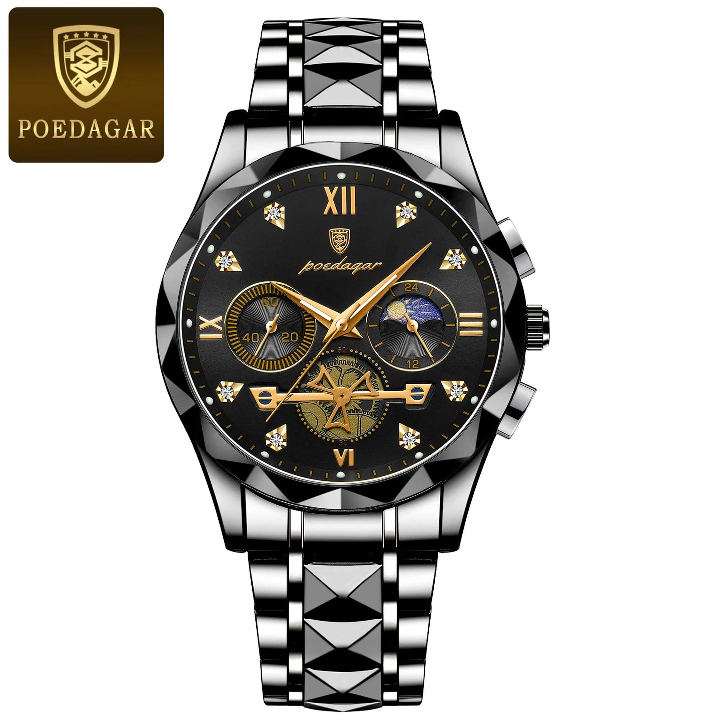 POEDAGAR Luxury Man Wristwatch Waterproof Luminous Chronograph Watch for Men Stainless Steel Men's Quartz Watches reloj hombre - Dragonbeast