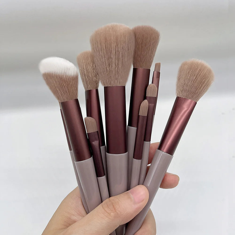 13 PCS Makeup Brushes Set Eye Shadow Foundation Women Cosmetic Brush Eyeshadow Blush Beauty Soft Make Up Tools Bag - Dragonbeast