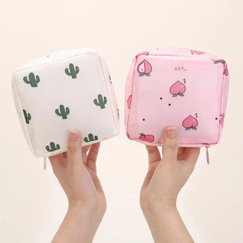 Women Sanitary Napkin Tampon Storage Bag Portable Waterproof Organizer Pouch Cartoon Pattern Sanitary Napkin Bag - Dragonbeast