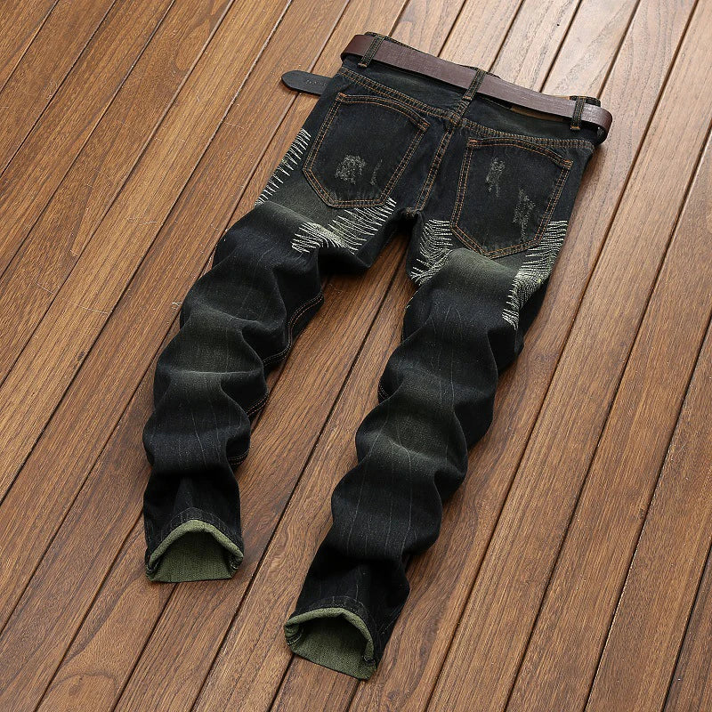 High Quality Straight Denim Brand Motorcycle Jeans Plus Size men's Jeans Ripped Jeans New Style