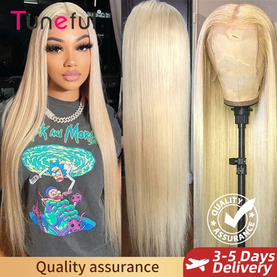 13x6 HD Transparent 613 Blonde Lace Frontal Human Hair Wigs 613 Bob Wig Brazilian Bone Straight 13x4 Lace Front Human Hair Wigs - Dragonbeast