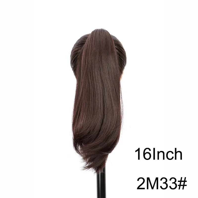 WIGSIN 16Inch/20Inch Synthetic Wig Female Slightly Curver Ponytail Hair Extension Claw Clip in Ponytail Hairpice for Women - Dragonbeast