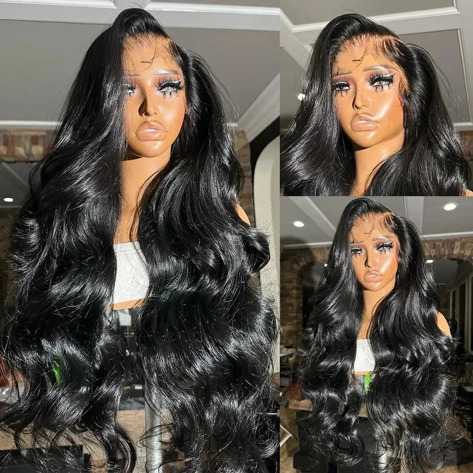 Mossily 40 Inch Body Wave 13x6 HD Lace Frontal Wigs Human Hair 200 Density Brazilian 13x4 Transparent Lace Front Wig For Women - Dragonbeast