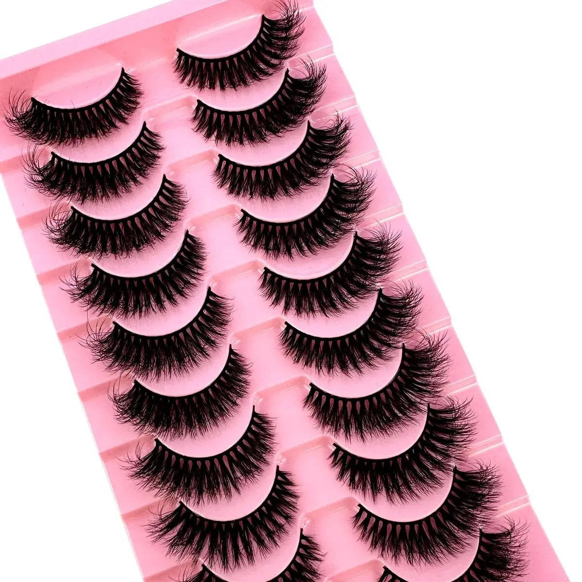 NEW 10 Pairs Cat Eye Lashes Fluffy Faux Mink Lashes 8D Wispy Lashes Pack Dramatic Long Thick Volume Eyelashes False Eyelas - Dragonbeast