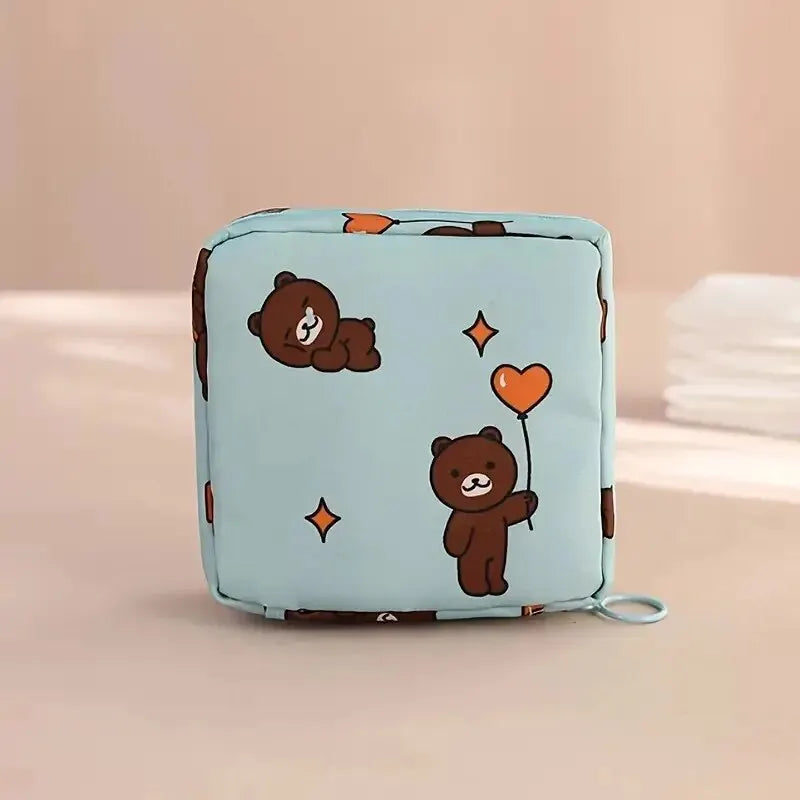 Women Sanitary Napkin Tampon Storage Bag Portable Waterproof Organizer Pouch Cartoon Pattern Sanitary Napkin Bag - Dragonbeast