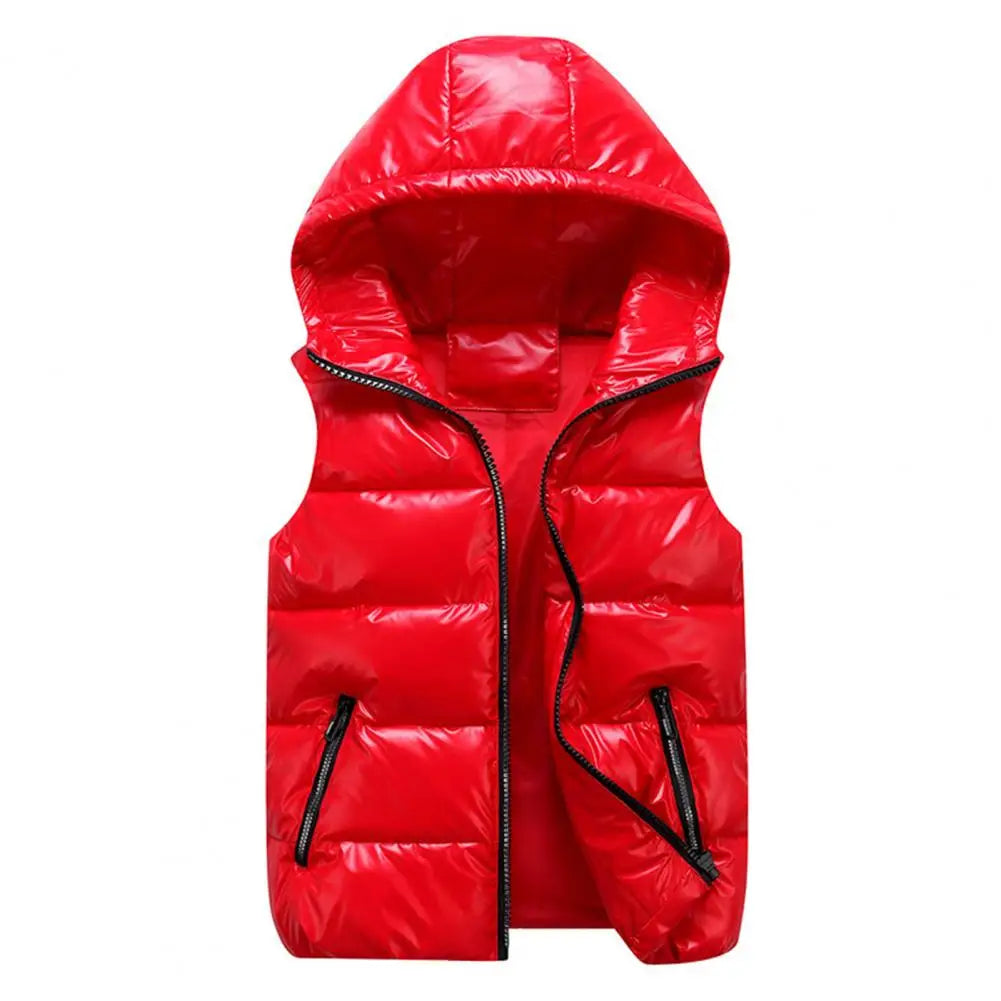 Women Winter Vest Warm Bright Color Pockets Cotton Padded Vest Inner Layer Quilted Women Bright Color Vest Streetwear