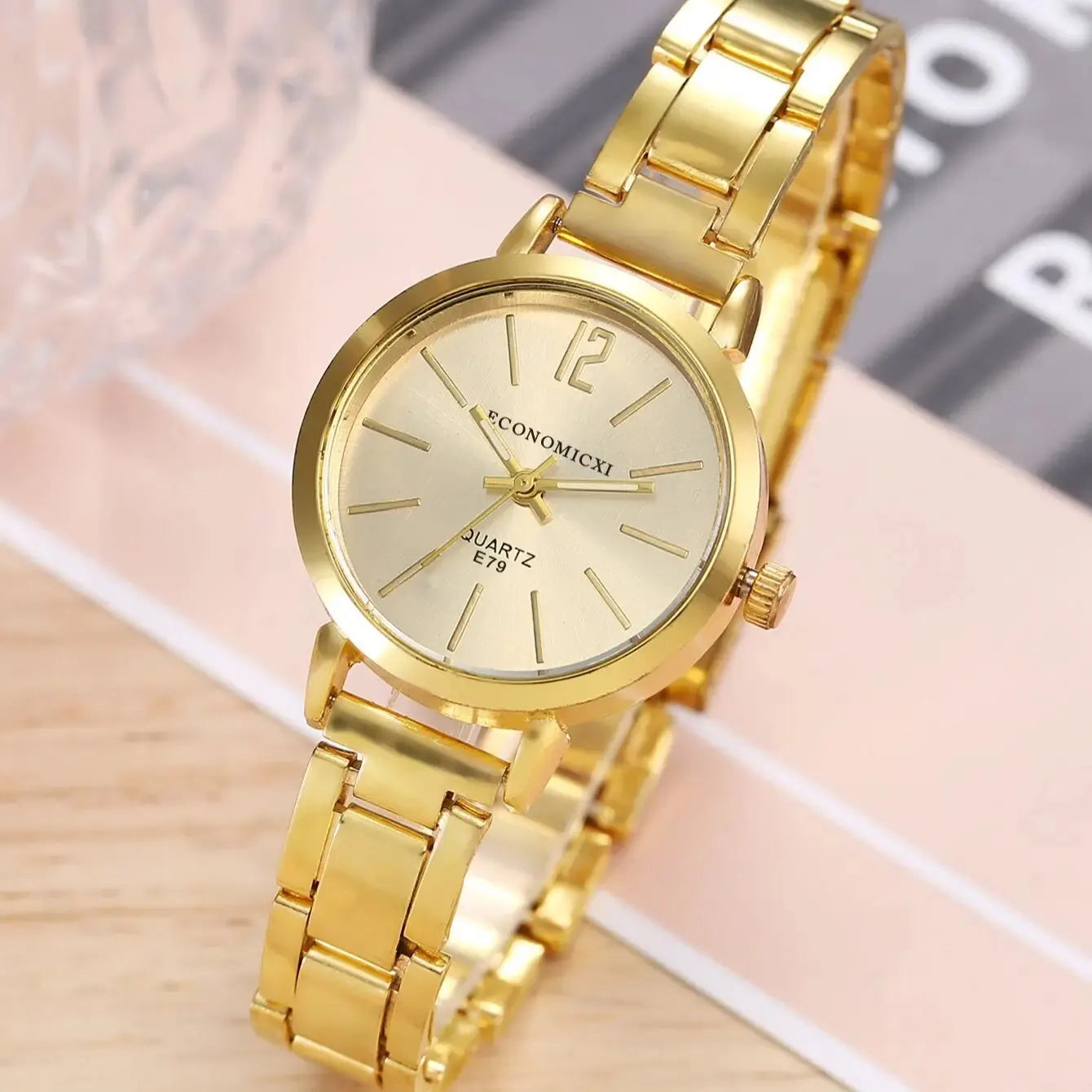 2pcs Set Watch Luxury Women Simple Dial Hollow Strap Fashion Gold Bracelet Quartz Wristwatch Student Ladies Watches Reloj Mujer - Dragonbeast