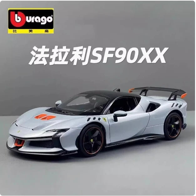 New Original Bburago 1:18 Ferrari Sf90 Xx Stradale Bianco Car Model Alloy Miniature Diecast Ferrari Sports Car Model Toy Gifts - Dragonbeast