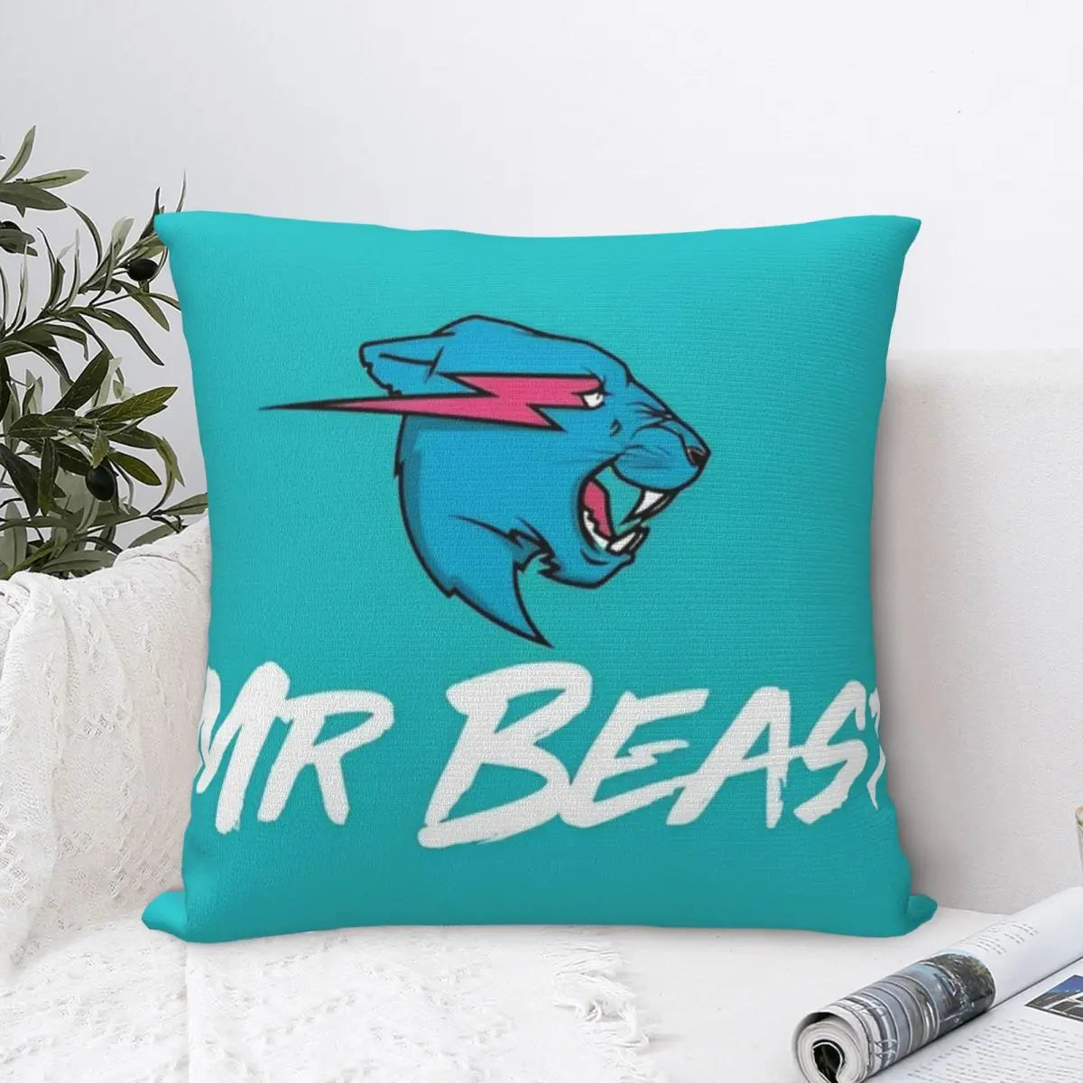 Mr Beasts Printed Pillowcase Cushion Cover Throw Pillow Cover New Style Bedroom Decoration Square Multi-Size - Dragonbeast