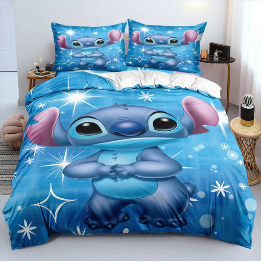 Hot Lilo Stitch Bedding Set Boys Girls Decorate Bedroom Twin Full Queen King Size Duvet Cover Pillowcases for Kids Gifts - Dragonbeast