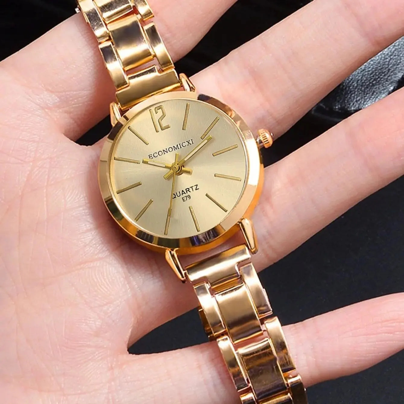 2pcs Set Watch Luxury Women Simple Dial Hollow Strap Fashion Gold Bracelet Quartz Wristwatch Student Ladies Watches Reloj Mujer - Dragonbeast