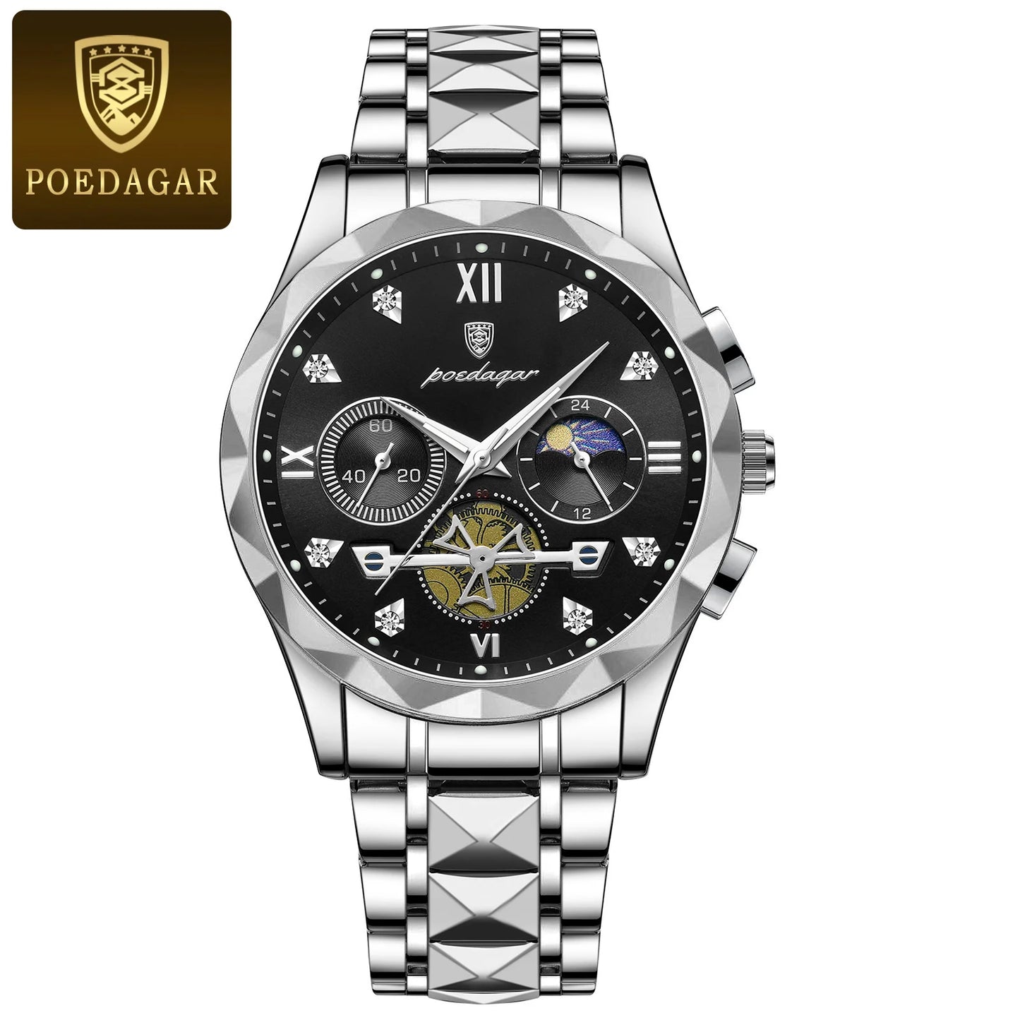 POEDAGAR Luxury Man Wristwatch Waterproof Luminous Chronograph Watch for Men Stainless Steel Men's Quartz Watches reloj hombre - Dragonbeast