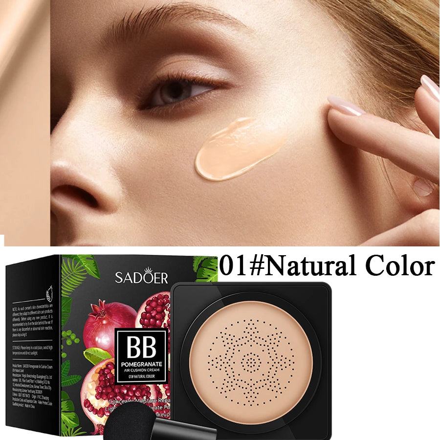 Air Cushion CC Cream Mushroom Head Foundation Moisturizing Long Lasting Face Comestics Natural Brighten Face Base Tone Make Up - Dragonbeast