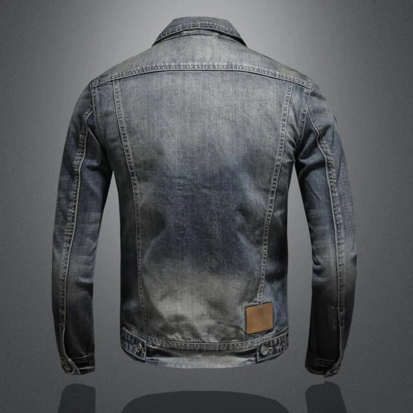 Vintage Denim Jacket With Zip Stand Up Cotton Slim Fit Denim Coat Jeans Jacket Classic Hip Hop Varsity Jacket Winter Jacket Men