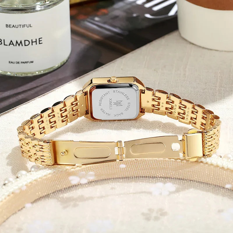 2025 Hot Brand Stainless Steel Strap Watch Women Luxury Gift Quartz Wristwatch Student Fashion Simple Square Quartz Watches - Dragonbeast