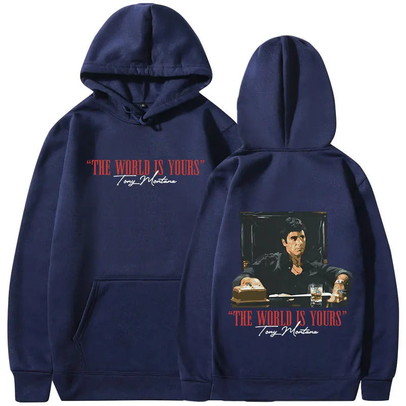 Classic Movie Scarface Hoodies The World Is Yours Tony Montana Al Pacino Hooded Sweatshirts Men Women Vintage Gothic Pullovers - Dragonbeast