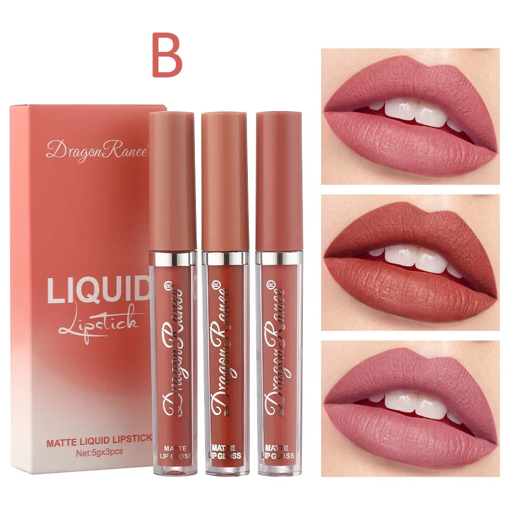 Korean Lipsticks Set Make Up For Women Beauty Cosmetics Matte Lipsticks Waterproof Long lasting The Best Liquid Lip Tint Stain - Dragonbeast