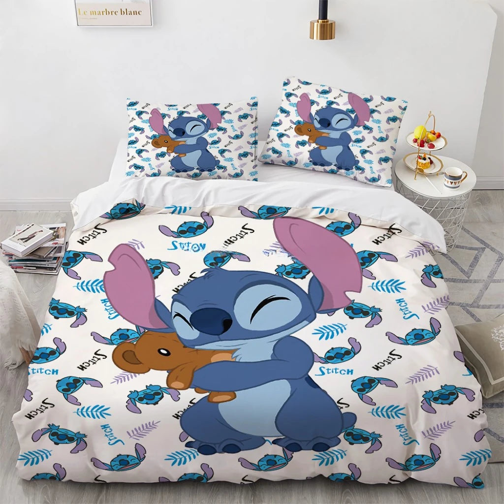 Hot Lilo Stitch Bedding Set Boys Girls Decorate Bedroom Twin Full Queen King Size Duvet Cover Pillowcases for Kids Gifts - Dragonbeast