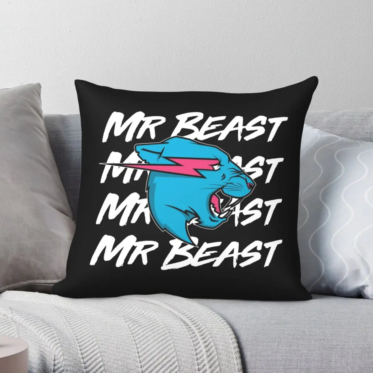 Mr Gaming Beast Game Square Pillowcase Polyester Linen Velvet Creative Zip Decor Pillow Case Home Cushion Case - Dragonbeast