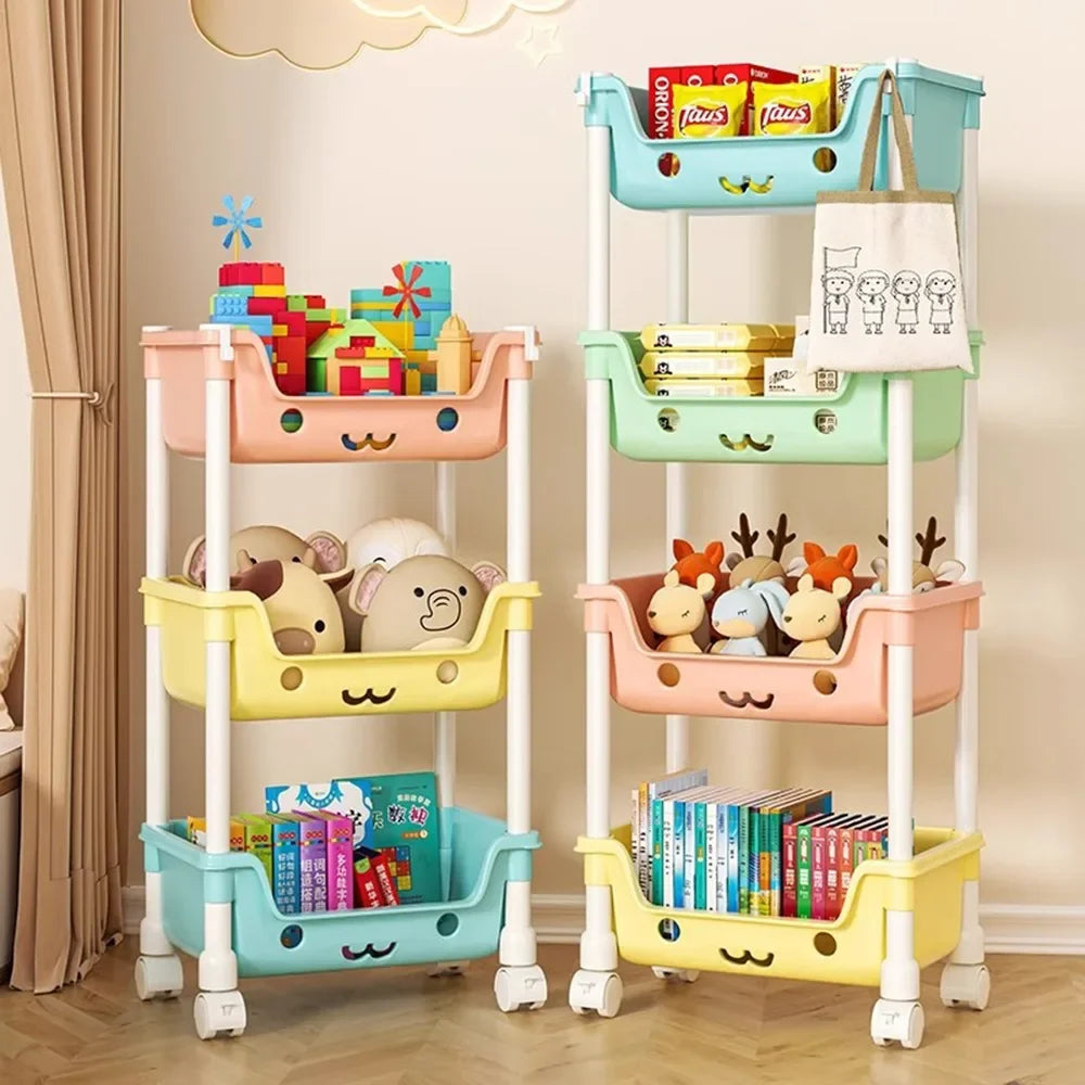 Toy Storage Trolley Bookshelf Snack Rack For Children Storage Organizer Bathroom Accessories Closet Organizer Kitchen Storage - Dragonbeast