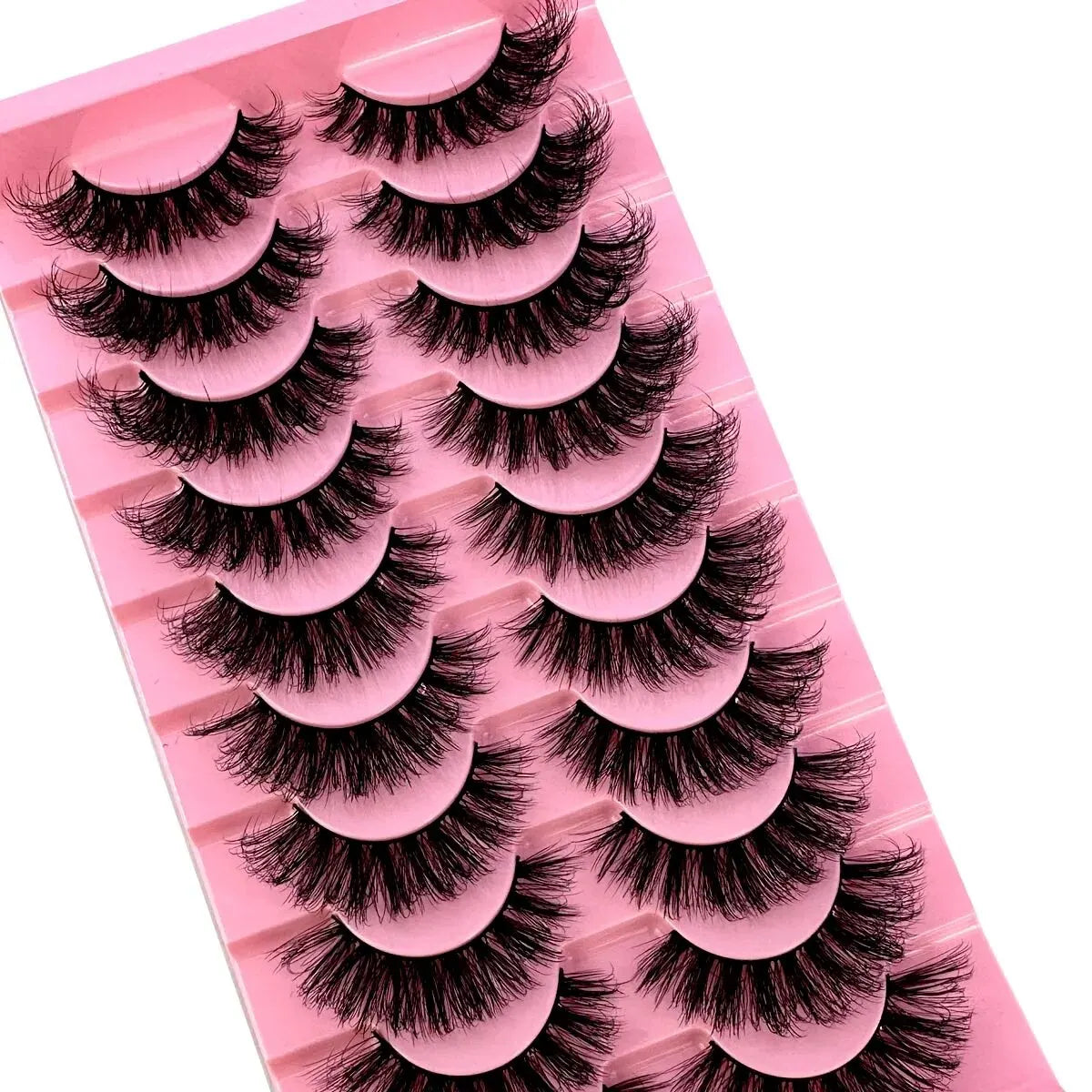 NEW 10 Pairs Cat Eye Lashes Fluffy Faux Mink Lashes 8D Wispy Lashes Pack Dramatic Long Thick Volume Eyelashes False Eyelas - Dragonbeast