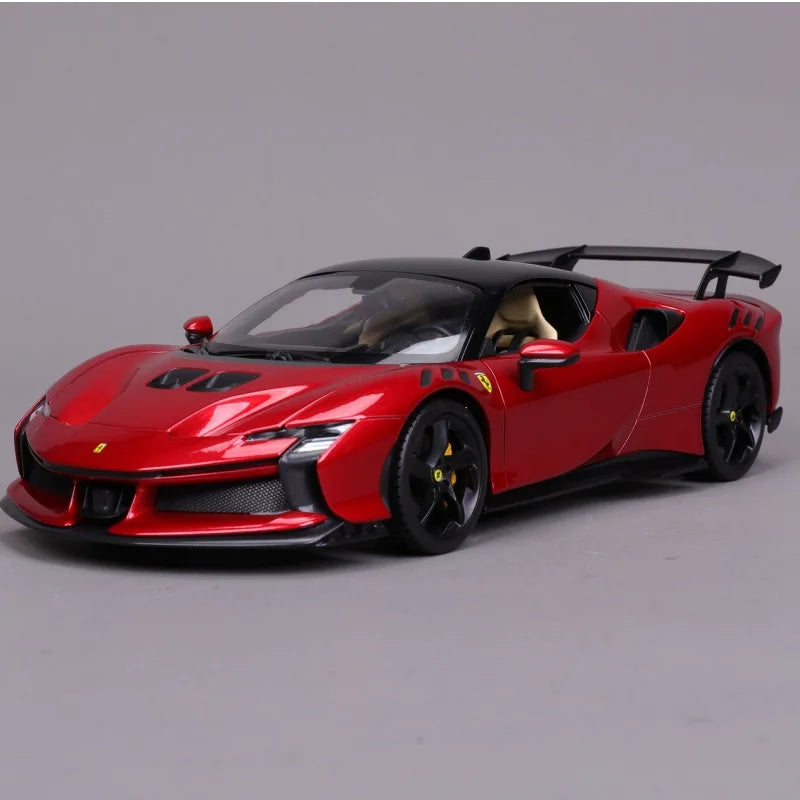 New Original Bburago 1:18 Ferrari Sf90 Xx Stradale Bianco Car Model Alloy Miniature Diecast Ferrari Sports Car Model Toy Gifts - Dragonbeast