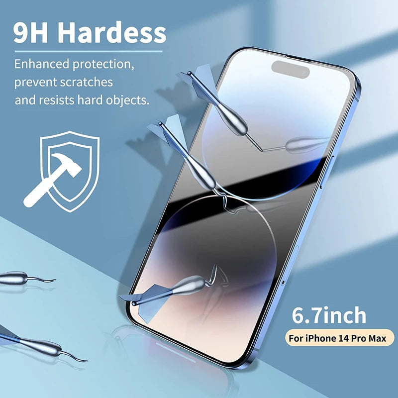 5Pcs Tempered Glass for IPhone 14 13 12 11 Pro Max Screen Protector for IPhone 12Mini 13Mini 7 8 15 Plus SE X XS XR 14Pro Glass - Dragonbeast