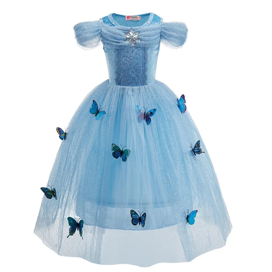 Kids Belle Costume Girl Halloween Princess Cosplay Party Dress Children Rapunzel Cinderella Anna Elsa Encanto Birthday Clothes - Dragonbeast