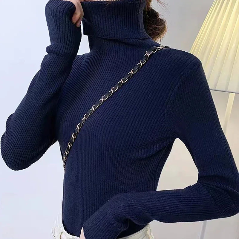 Heliar Women Fall Turtleneck Sweater Knitted Soft Pullovers Cashmere Jumpers Basic Soft Sweaters For Women 2024 Autumn Winter - Dragonbeast