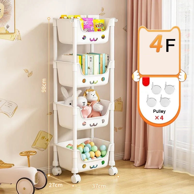 Toy Storage Trolley Bookshelf Snack Rack For Children Storage Organizer Bathroom Accessories Closet Organizer Kitchen Storage - Dragonbeast