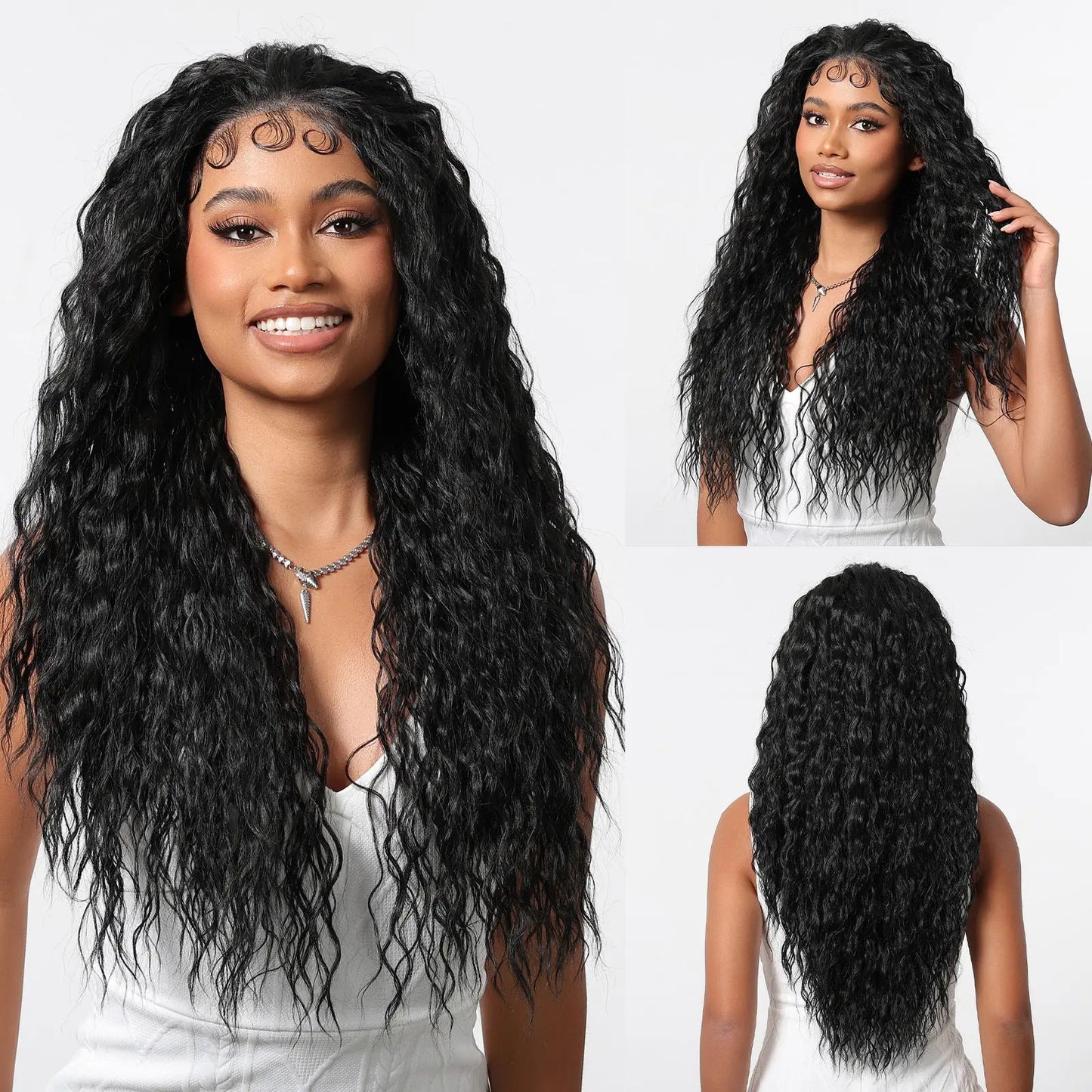 DWY Ash Brown Highlight Synthetic Lace Front Wig 13×6 Body Wave Pre Plucked Lace Wig for Women Wear and Go 28inch Wigs for Daily - Dragonbeast