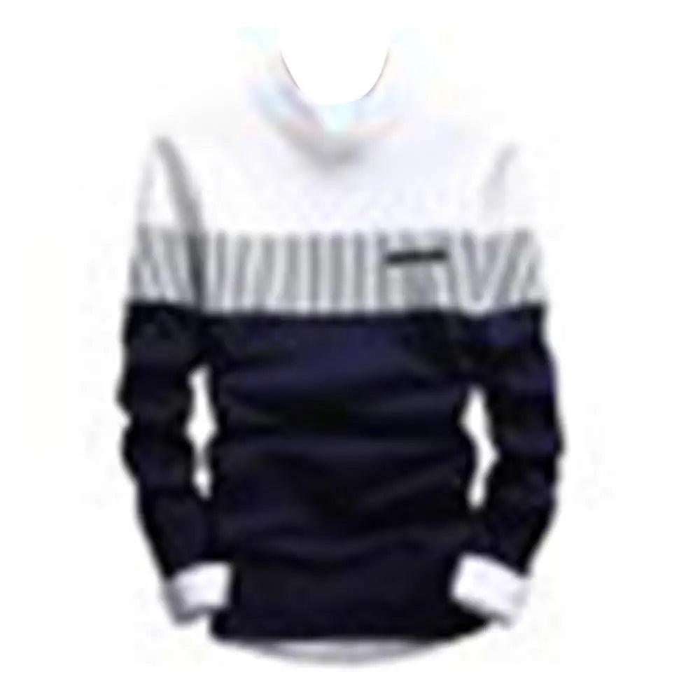 Fashion Men striped Sweater pullover Color Block Patchwork O Neck Long Sleeve Knitted Sweater Top Blouse For Warm Men's Clothing - Dragonbeast