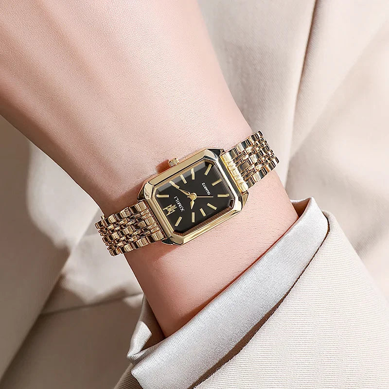 2025 Hot Brand Stainless Steel Strap Watch Women Luxury Gift Quartz Wristwatch Student Fashion Simple Square Quartz Watches - Dragonbeast