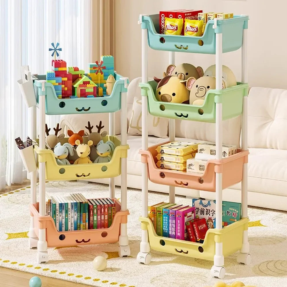 Toy Storage Trolley Bookshelf Snack Rack For Children Storage Organizer Bathroom Accessories Closet Organizer Kitchen Storage - Dragonbeast