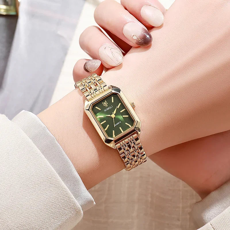 2025 Hot Brand Stainless Steel Strap Watch Women Luxury Gift Quartz Wristwatch Student Fashion Simple Square Quartz Watches - Dragonbeast