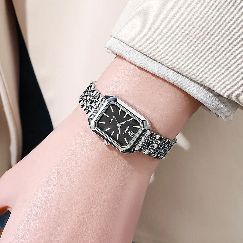 2025 Hot Brand Stainless Steel Strap Watch Women Luxury Gift Quartz Wristwatch Student Fashion Simple Square Quartz Watches - Dragonbeast