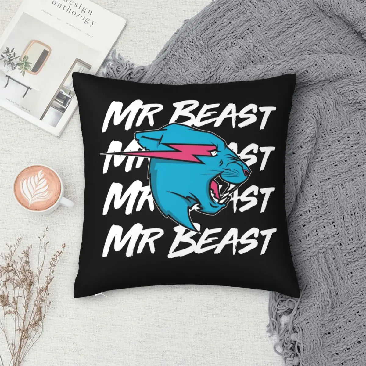 Mr Gaming Beast Game Square Pillowcase Polyester Linen Velvet Creative Zip Decor Pillow Case Home Cushion Case - Dragonbeast